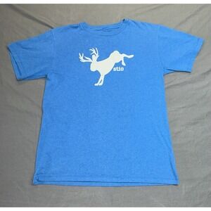 Stio Kids' /Jrs XL Bucking Jackalope Tee Blue w/ white graphic.